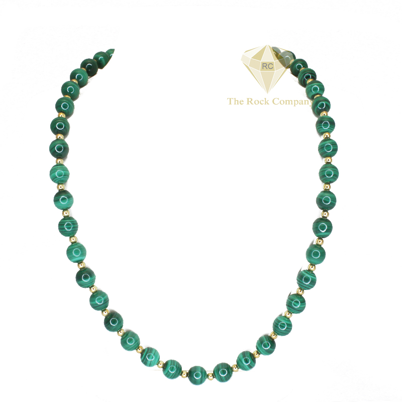 Pine Forest: Malachite and 14k Yellow Gold Beaded Necklace – Harvest Gold  Gallery