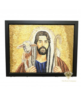 Mosaic Jesus Holding the Sheep, The Good Shepherd Handmade  Art