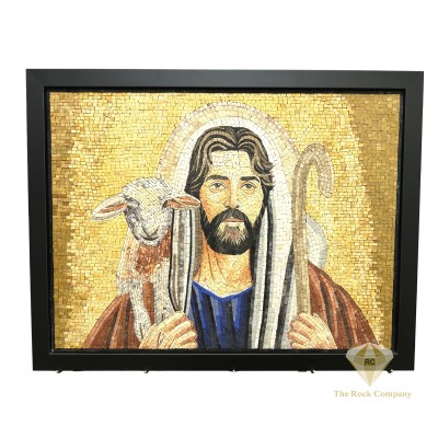Mosaic Jesus Holding the Sheep, The Good Shepherd Handmade  Art