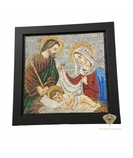Mosaic Holy Family Handmade Jerusalem  Stone Art Wall