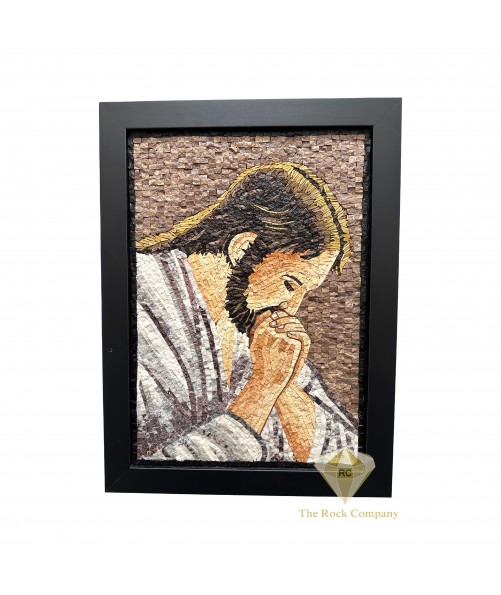 Mosaic of Jesus Praying in Gethsemane, Handmade Religious Artwork