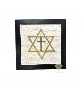 Mosaic Star of David with The Cross Handmade Art Wall