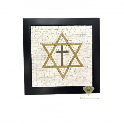 Mosaic Star of David with The Cross Handmade Art Wall