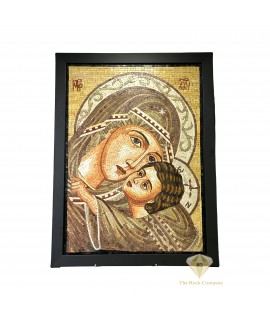 Mosaic Virgin Mary with Baby Jesus Handmade Madonna and Child
