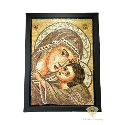 Mosaic Virgin Mary with Baby Jesus Handmade Madonna and Child