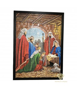Mosaic Nativity Set Handmade Jerusalem Stone
