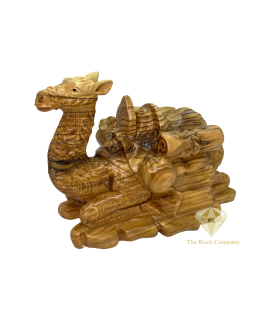 Zuluf Olive Wood Camels Set Animal Statues Holy Land Gift OW-ANI-012 