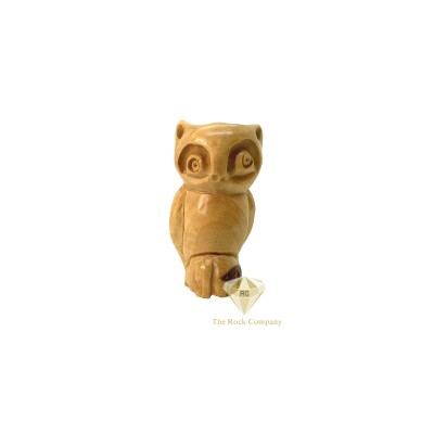 Olive Wood Owl statue Hand Carved 