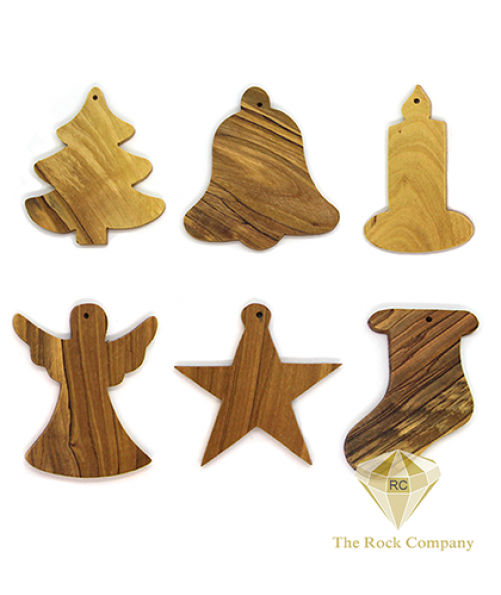 24 pieces OLIVE WOOD ORNAMENTS 