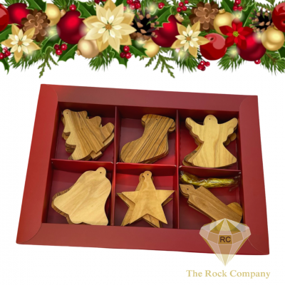 24 pieces OLIVE WOOD ORNAMENTS 