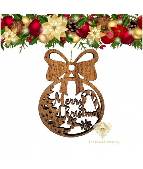 Merry Christmas Ornament Olive Wood