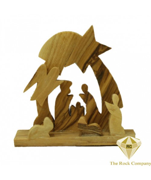 Olive wood christmas ornament Nativity set 