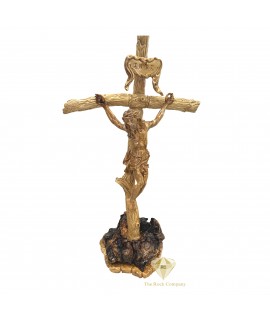 Olive Wood Cross with Jesus Hand Carved in Artistic Detail