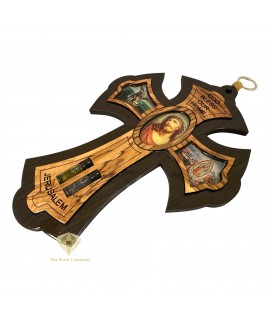 Olive Wood Cross With Holy Oil And Holy Water
