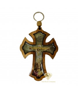 Olive Wood Jesus Cross 