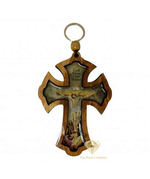 Olive Wood Jesus Cross 