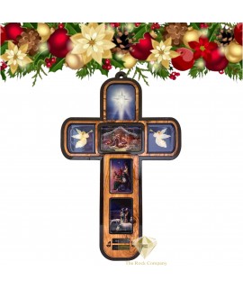 Christmas Nativity Wood Cross