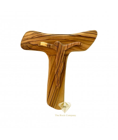 Olive Wood Tau Cross Small