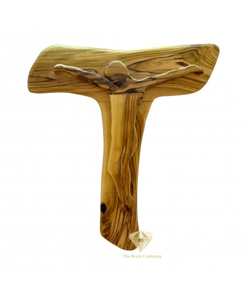 Olive Wood Tau Cross Large