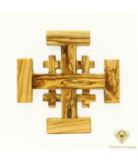 Olive wood Jerusalem Cross