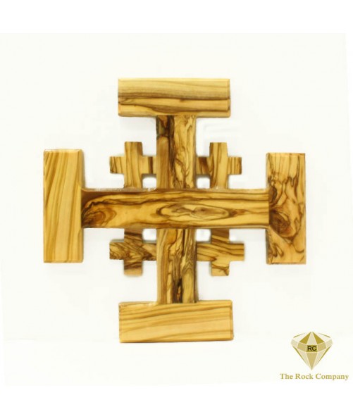 Olive wood Jerusalem Cross