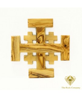 Olive wood Jerusalem Cross