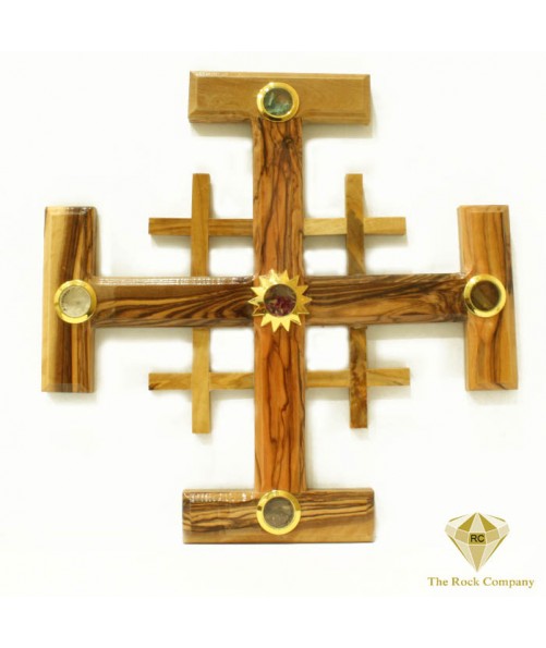 Jerusalem Olive wood Cross
