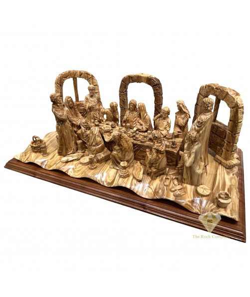 The Last Supper Olive Wood Hand Carved Jesus Christ and Disciples