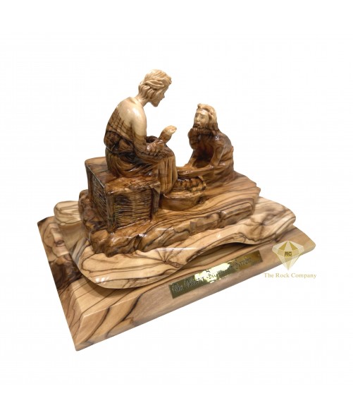 Olive Wood Washing the Feet Statue – Hand Carved Christian Decor | Religious Gift 