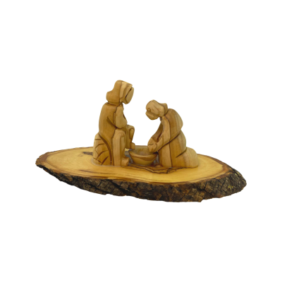 Jesus Washing The Disciples Feet’s Statue Olive Wood Hand Carved