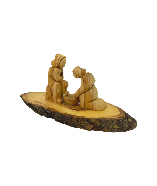 Jesus Washing The Disciples Feet’s Statue Olive Wood Hand Carved