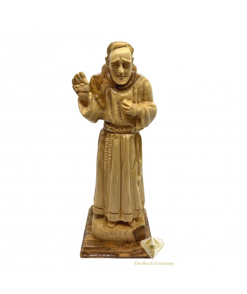 Olive Wood Hand Carved Padre Pio Statue