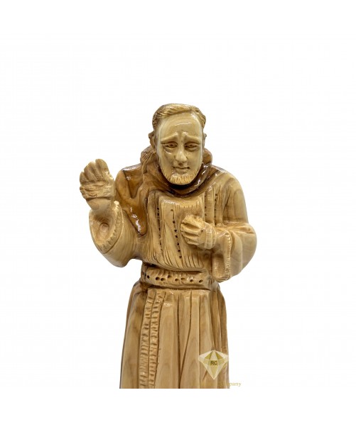 Olive Wood Hand Carved Padre Pio Statue