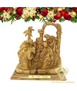 Nativity scene with the three Wise men olive wood statue Hand carved