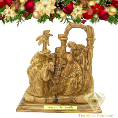 Nativity scene with the three Wise men olive wood statue Hand carved