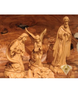 Olive Wood Artistic Nativity Set