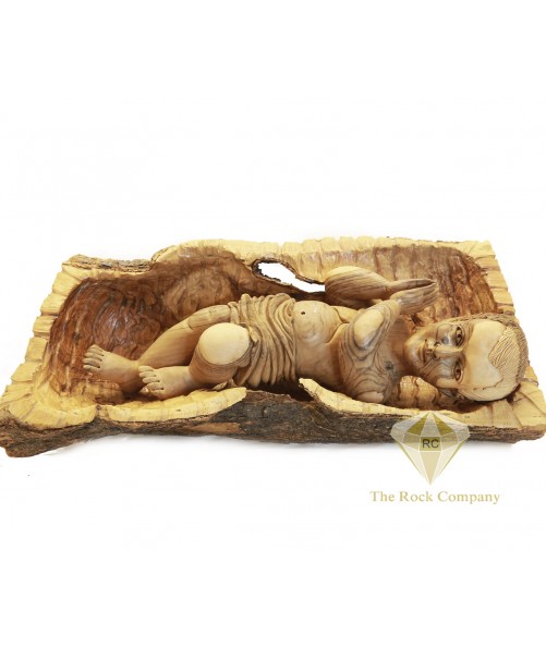 Olive Wood Artistic Baby Jesus