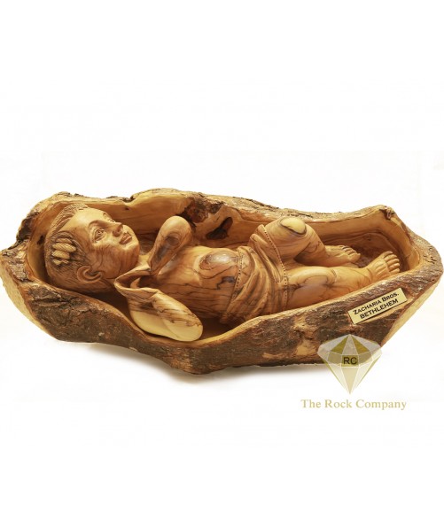 Olive Wood Artistic Baby Jesus