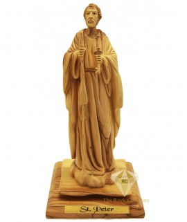 Olive Wood Artistic Saint Peter 