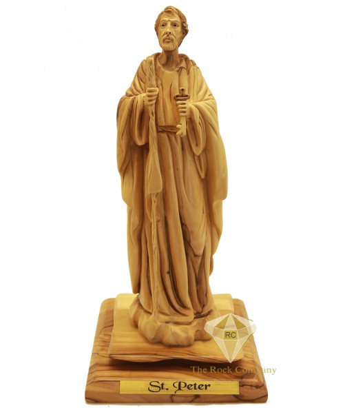 Olive Wood Artistic Saint Peter 