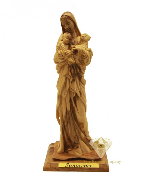 Olive Wood Artistic Innocence Virgin Mary 