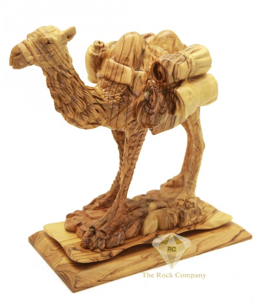 Olive Wood Artistic Camel Sculpture 