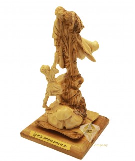 Olive Wood Artistic Jesus With The Children 