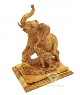 Olive Wood Artistic Elephant Sculpture 