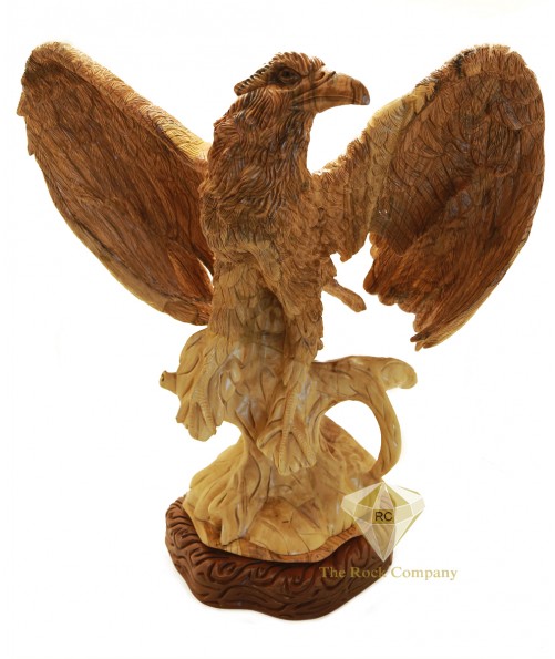 Olive Wood Artistic Eagle Sculpture 