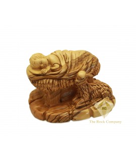 Olive Wood Artistic Baby Jesus