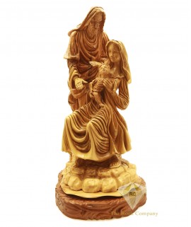 Olive Wood Artistic Holy Family Figure