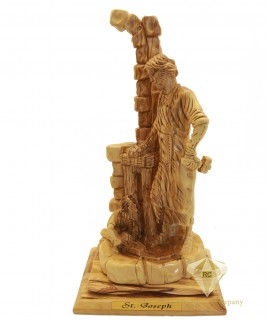 Olive Wood Artistic Saint Joseph Figure