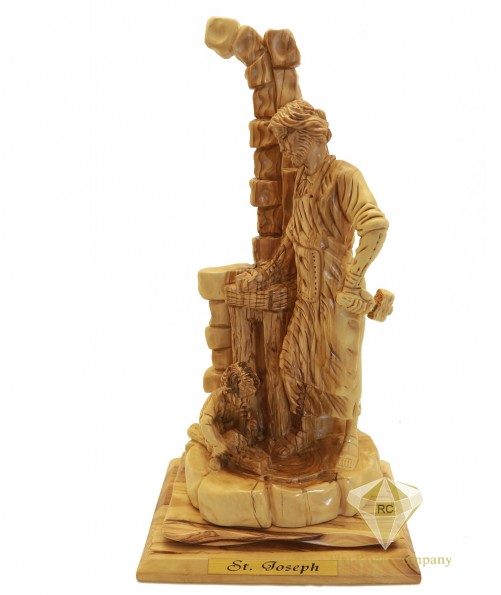 Olive Wood Artistic Saint Joseph Figure