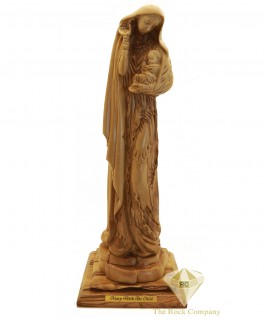 Olive Wood Artistic Mary With The Child 